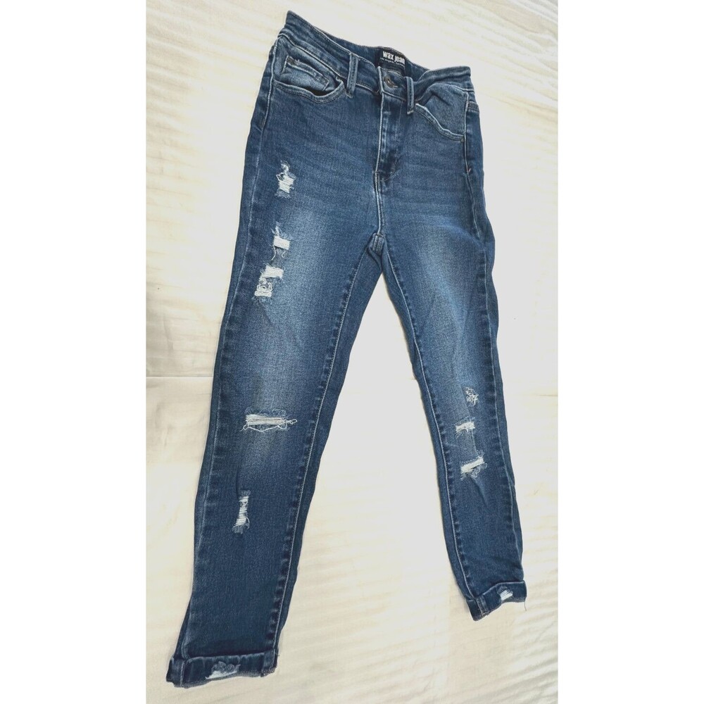 WAX JEANS WOMENS DISTRESSED JEANS CAPRIS PANTS SIZE 3